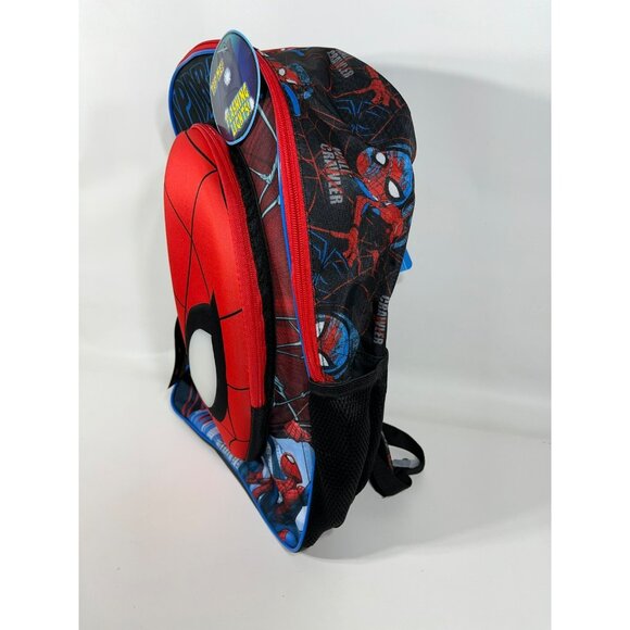 Marvel Spider-Man Raised Mask Light Up 17" Kids School Backpack - Picture 13 of 16